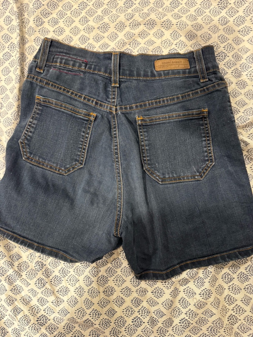 Angry Rabbit Dark Blue Denim Shorts with Contrast Stitching - Picture 3 of 3